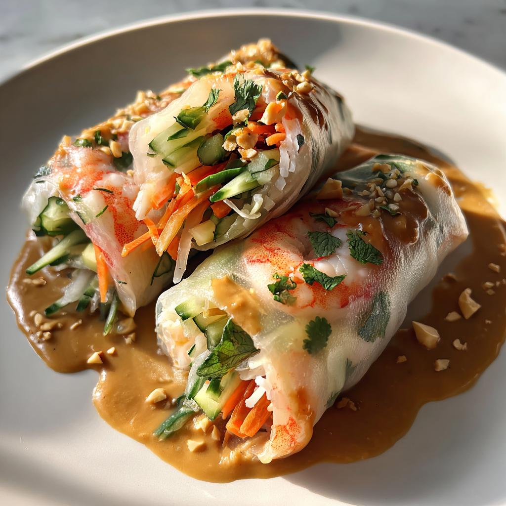 Shrimp Spring Rolls with Peanut Sauce