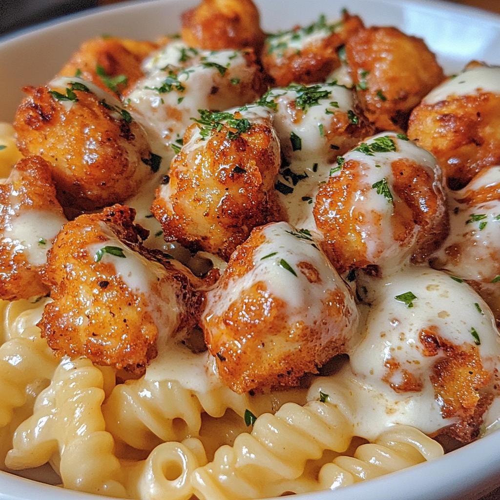 buffalo garlic chicken bites ranch cajun alfredo twisted pasta