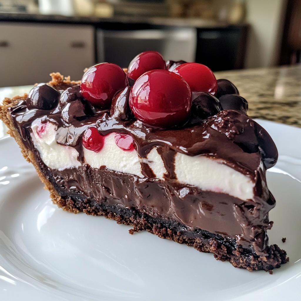 chocolate cherry cream pie - detail 1