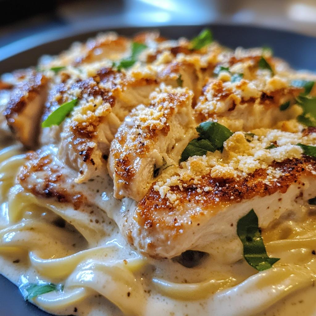 coconut lemon chicken alfredo with chili feta cream crispy parmesan green beans - detail 1