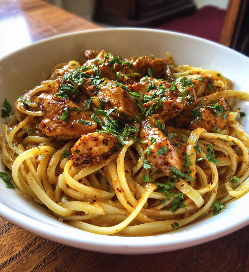 creamy cowboy butter chicken linguine recipe - detail 1