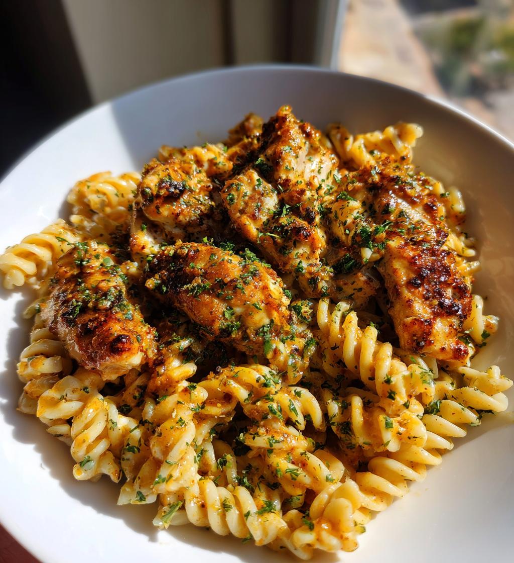 creamy garlic parmesan chicken and cheesy twisted pasta recipe