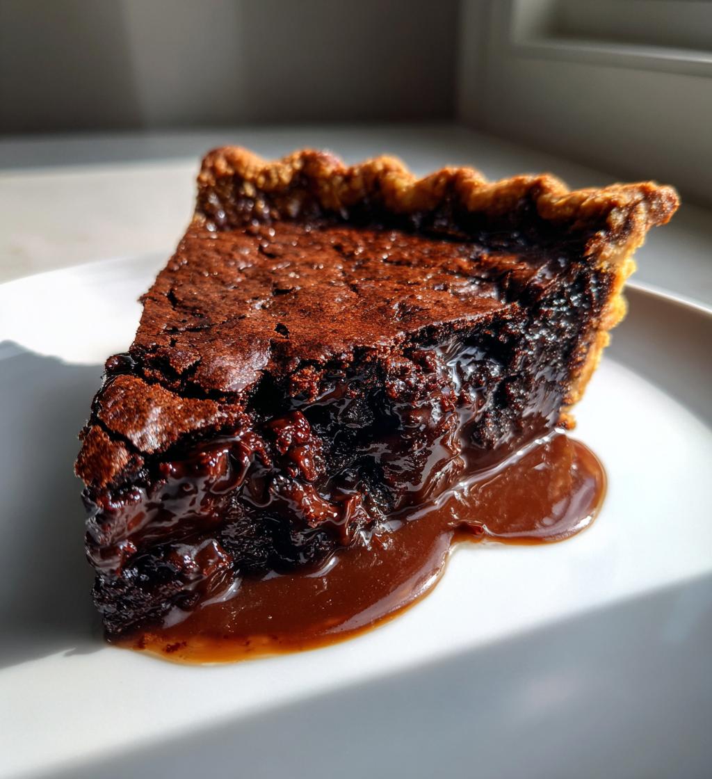 decadent hot fudge pie - detail 1