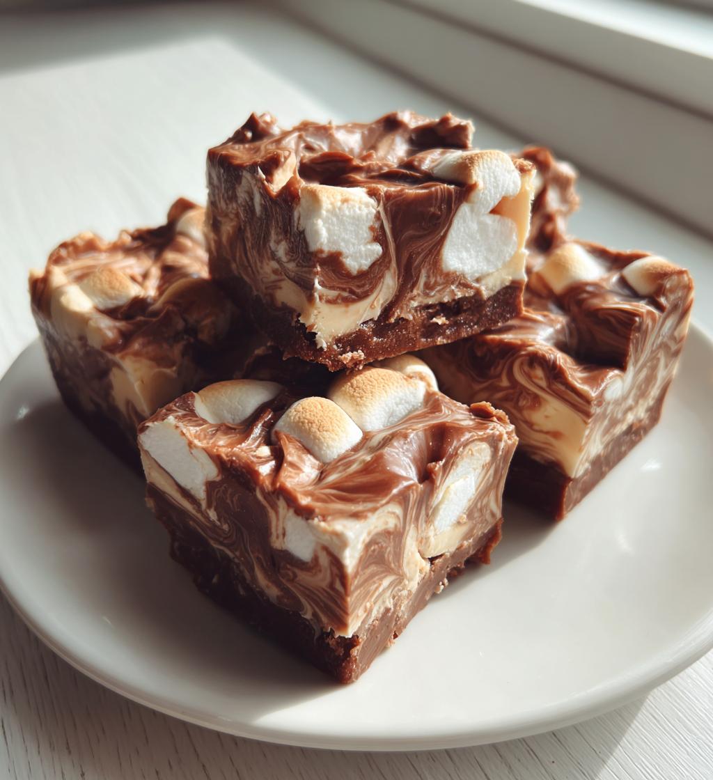 easy marshmallow swirl fudge - detail 1