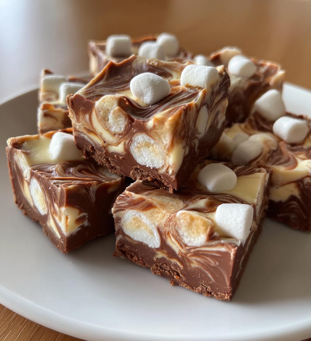 easy marshmallow swirl fudge