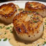 easy seared scallops recipe with spicy cajun cream sauce