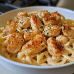 garlic butter chicken bites spicy cajun alfredo twisted pasta