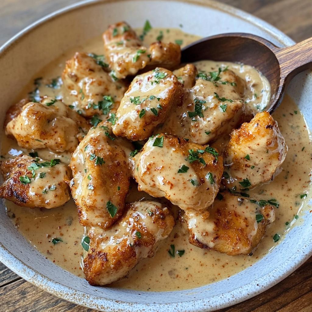 garlic butter chicken bites with spicy cajun alfredo recipe