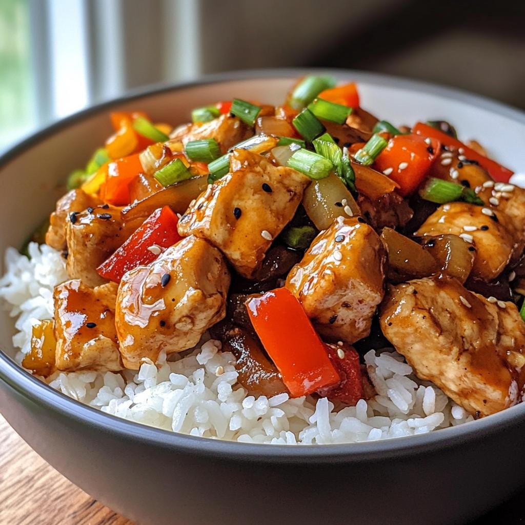 garlic chicken stir fry with rice