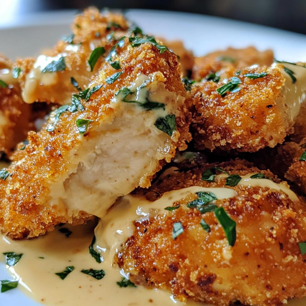 garlic parmesan chicken bites with hot cajun alfredo crispy spinach twists - detail 1