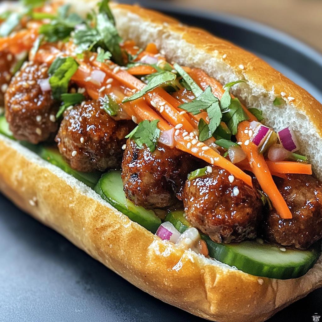 korean bbq meatball banh mi