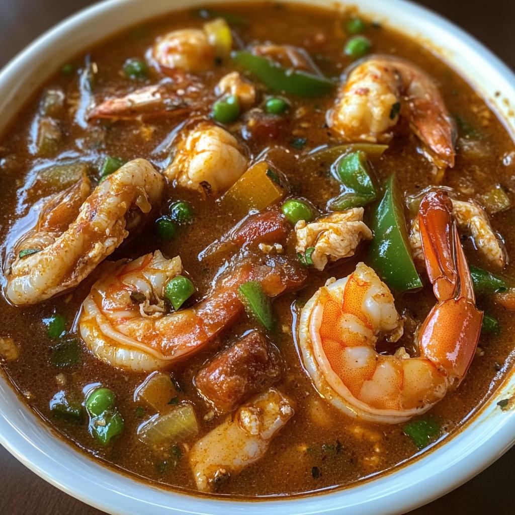 louisiana seafood gumbo 2 - detail 1