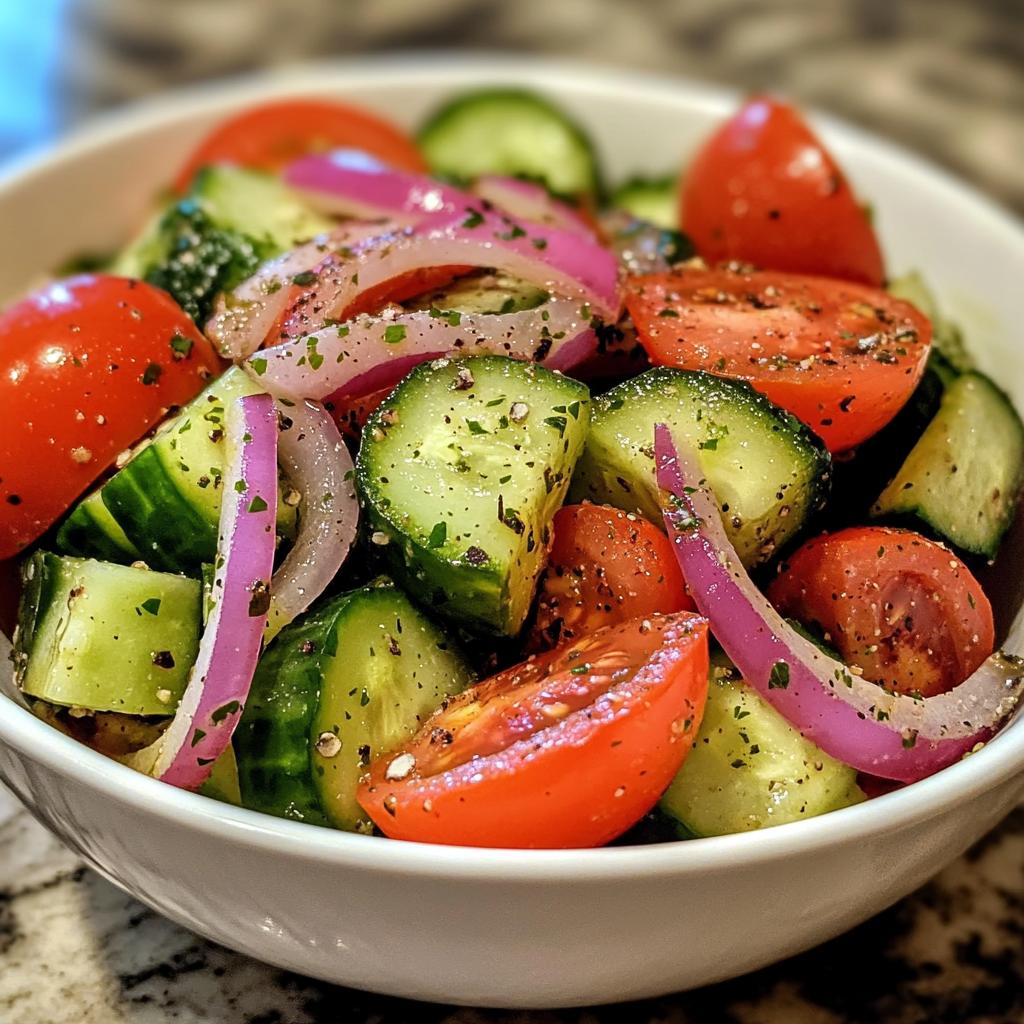 marinated cucumbers onions and tomatoes 2