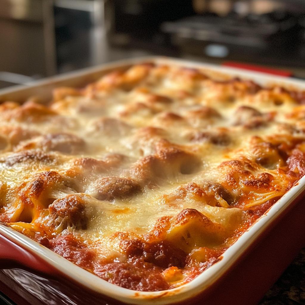 million dollar ravioli casserole with sausage and cheese - detail 1