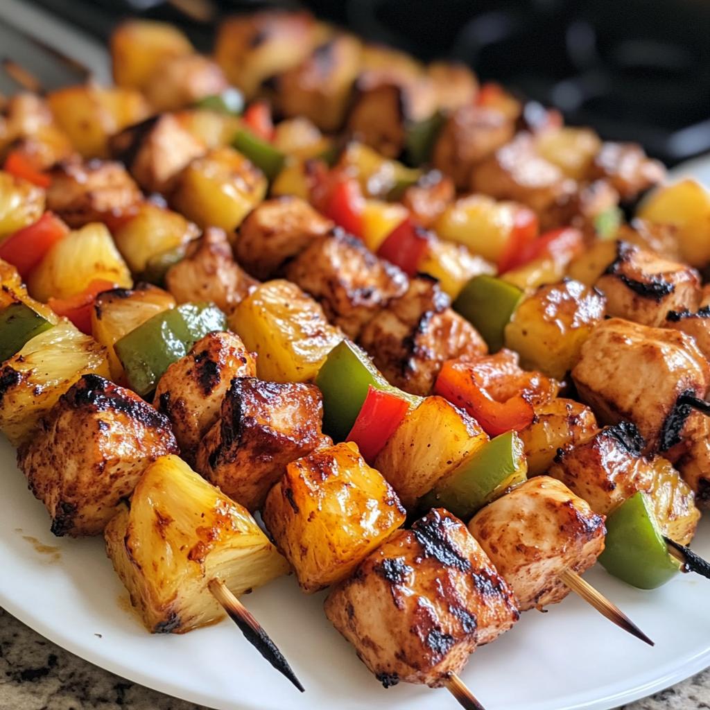pineapple chicken kabobs - detail 1