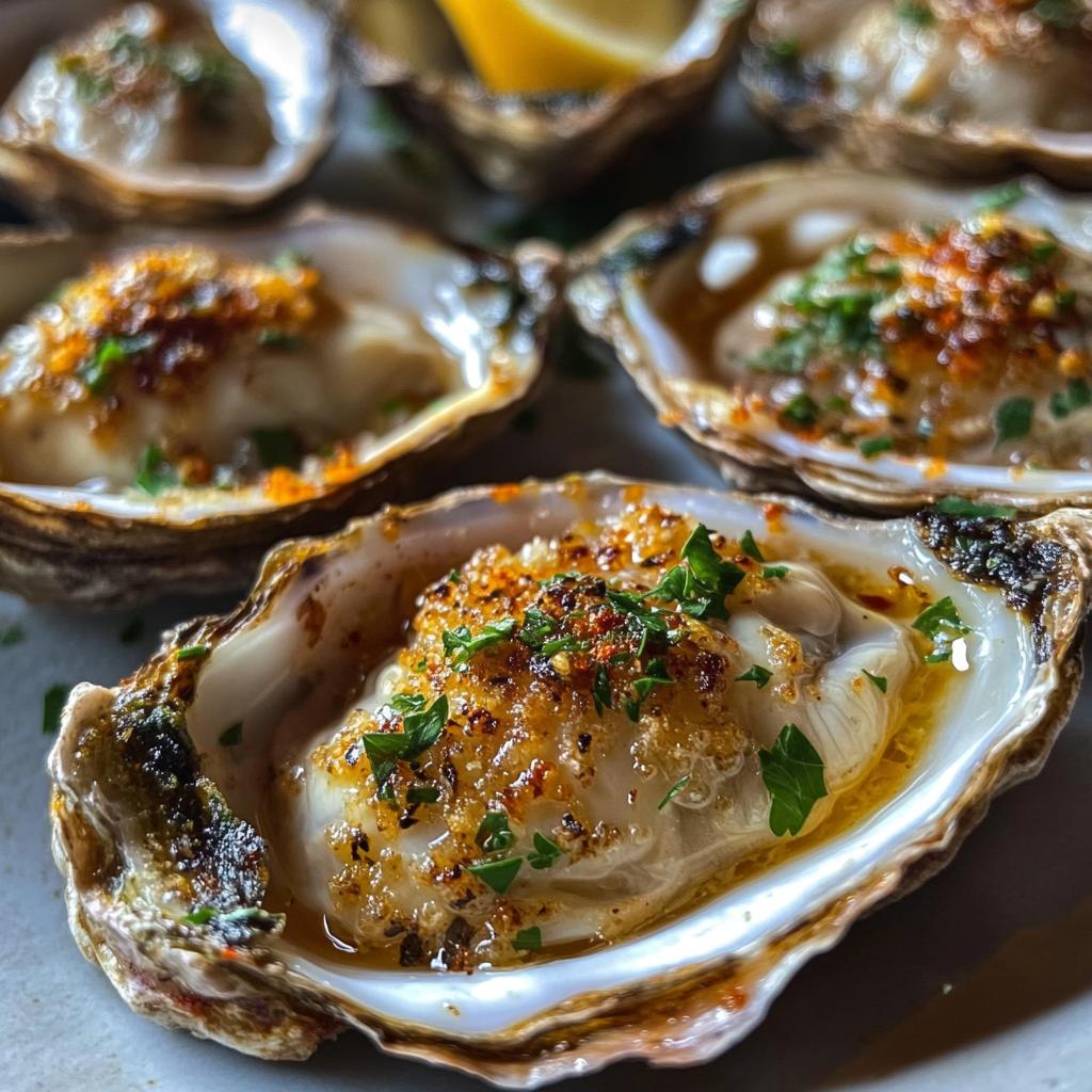 smoky lemon garlic grilled oysters recipe - detail 1