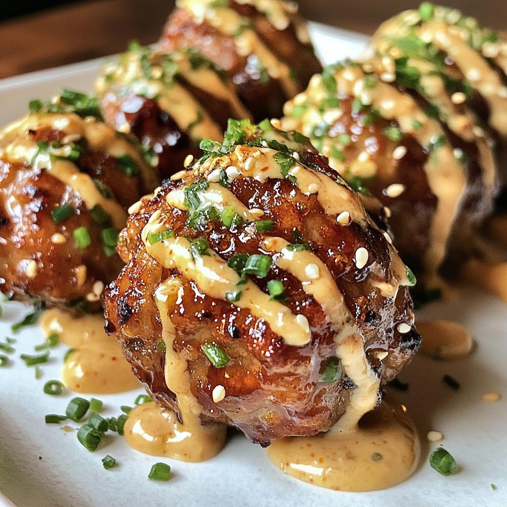 tender korean bbq meatballs with spicy mayo dip - detail 1
