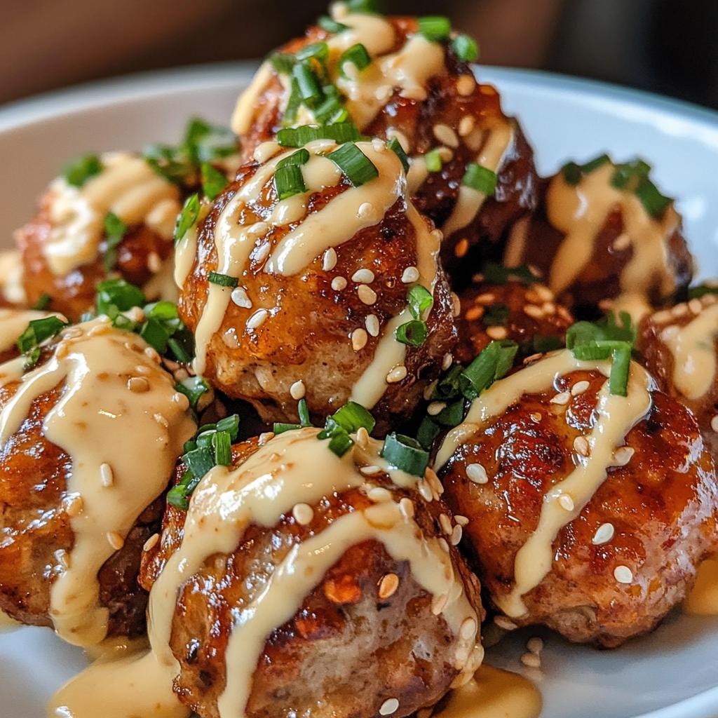 tender korean bbq meatballs with spicy mayo dip