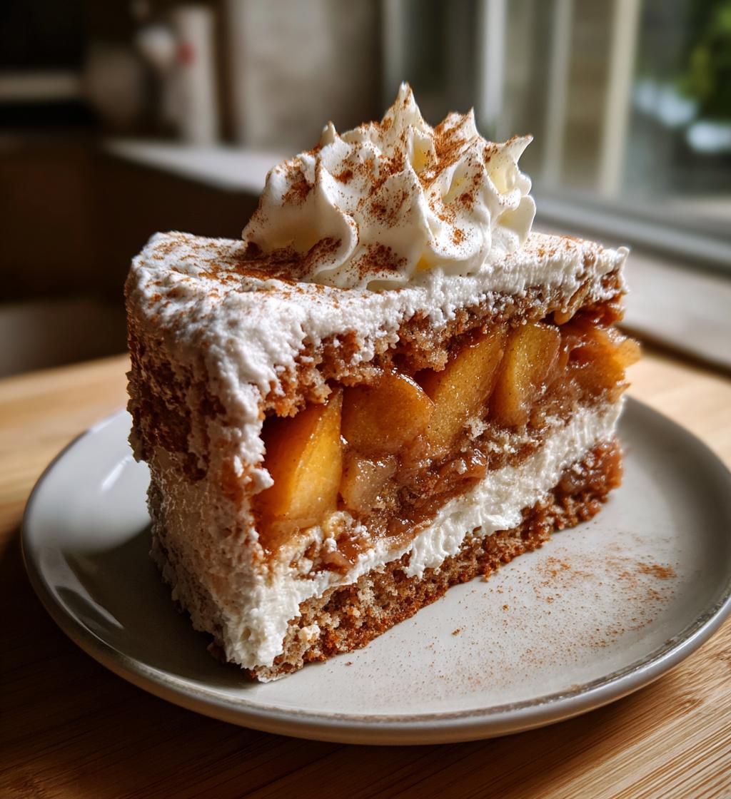 apple spice cake with caramelized apples and whipped cream recipe