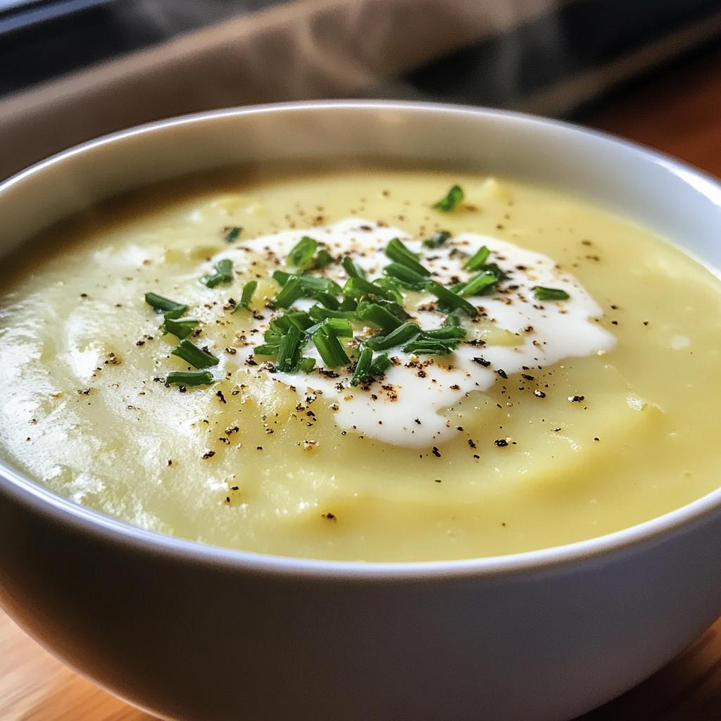 baked potato and leek soup - detail 1