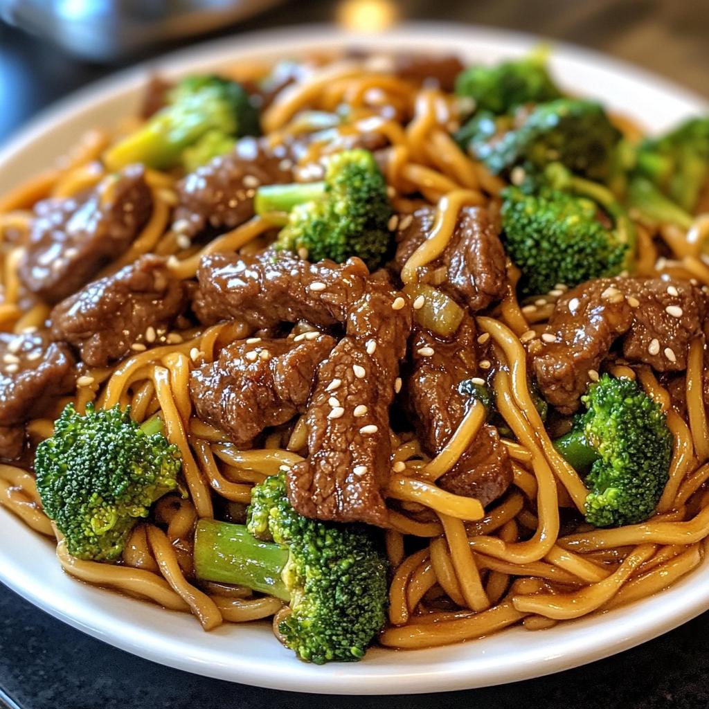 beef and broccoli lo mein