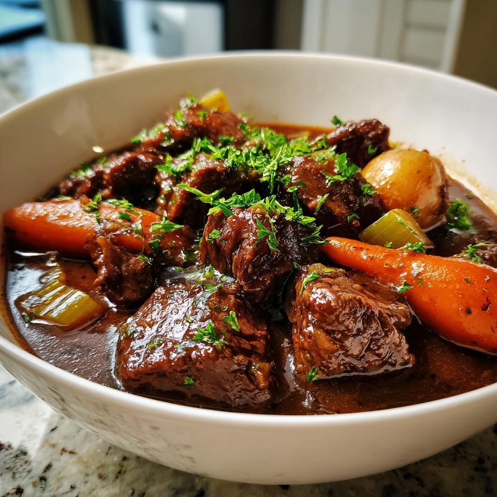 beef and guinness stew - detail 1