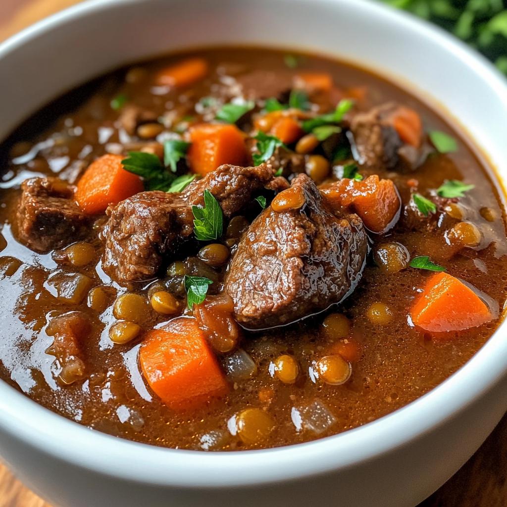 beef and lentil stew