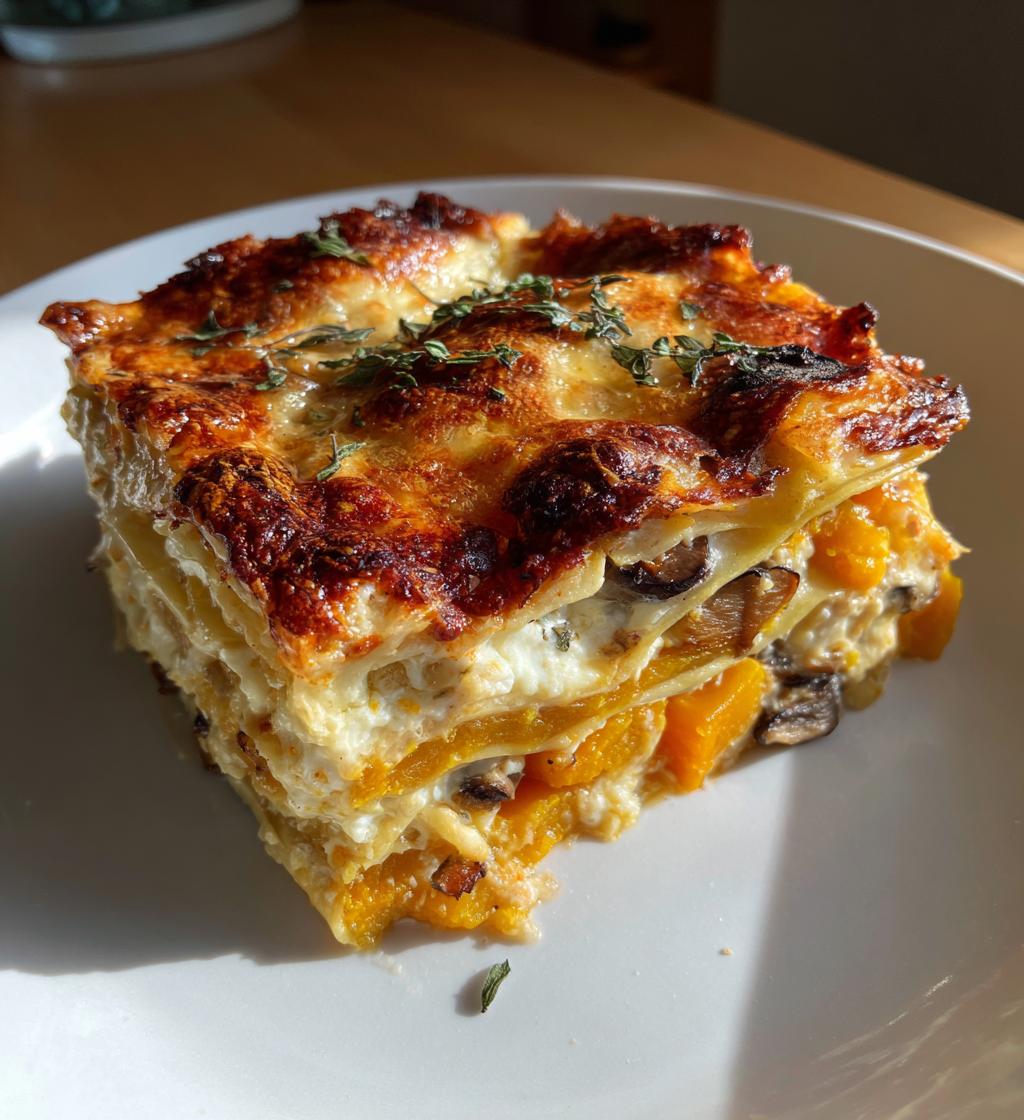 butternut squash lasagna with mushrooms and sage recipe