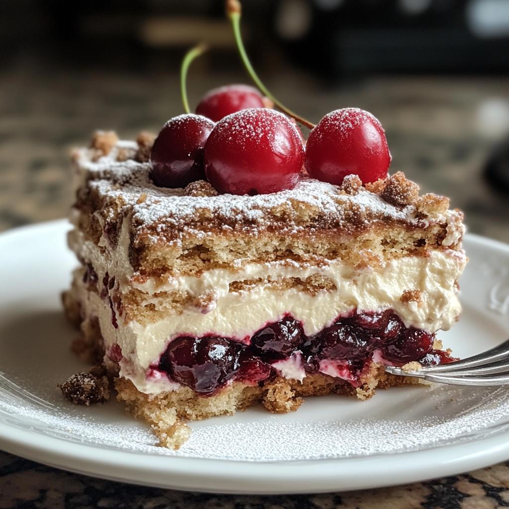 cherry amaretto tiramisu - detail 1