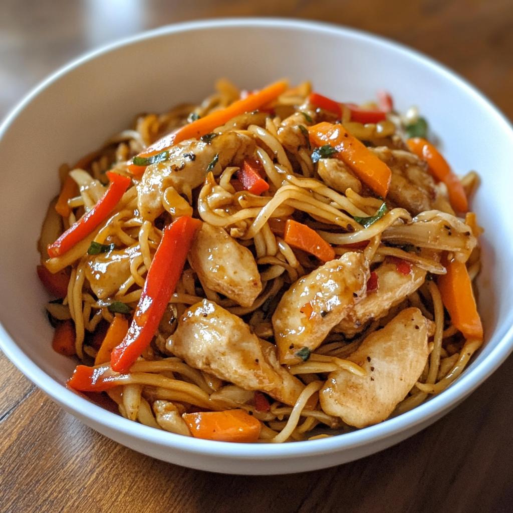chicken chow mein with the best chow mein sauce