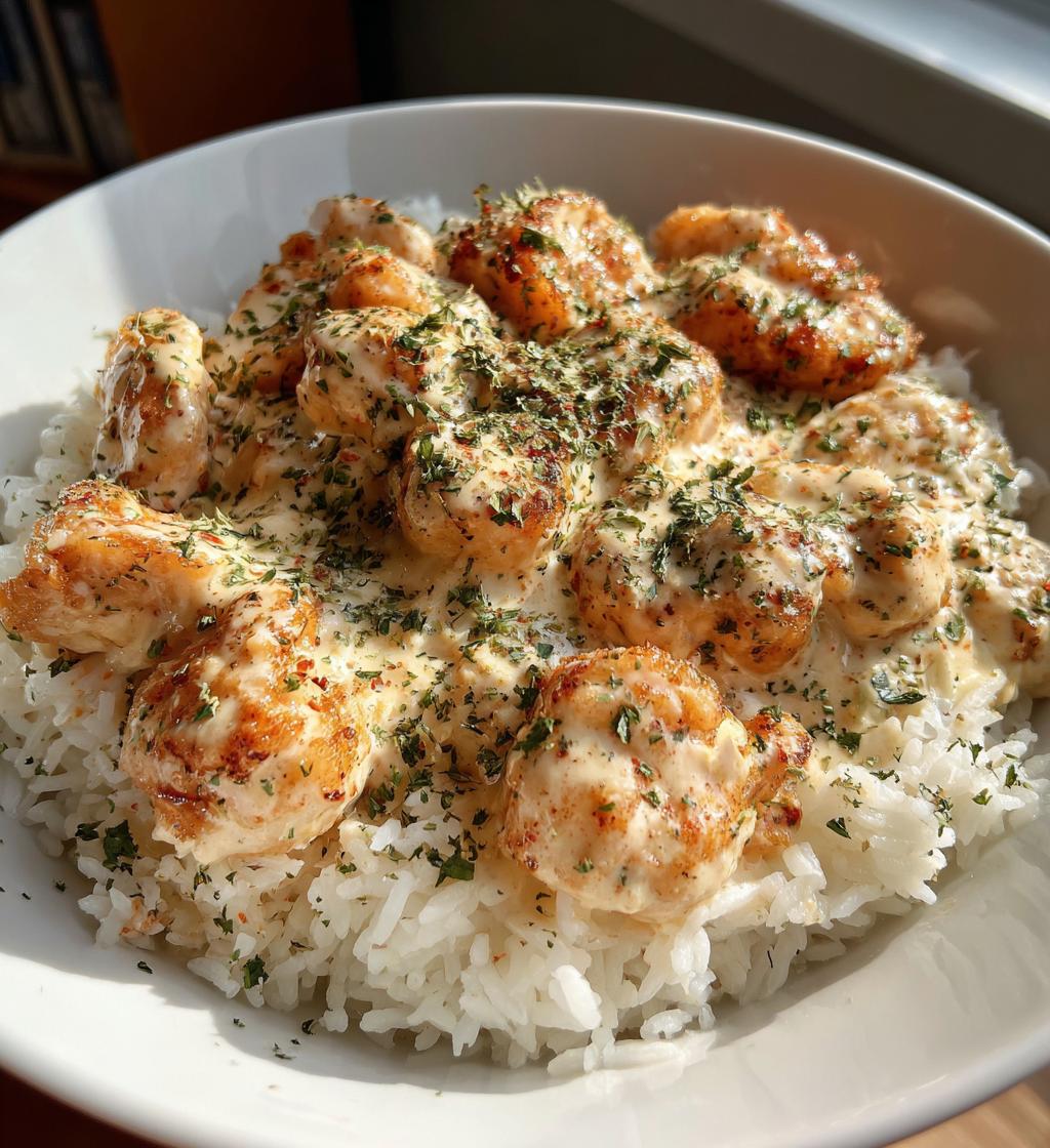 chicken scampi with creamy garlic parmesan rice
