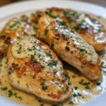 chicken with boursin sauce with garlic and fine herbs
