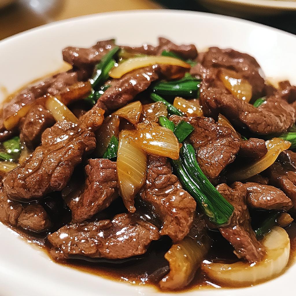 chinese beef and onion stir fry - detail 1