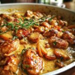 creamy apple bourbon chicken skillet recipe