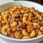 creamy beef goulash with elbow macaroni and cheddar recipe