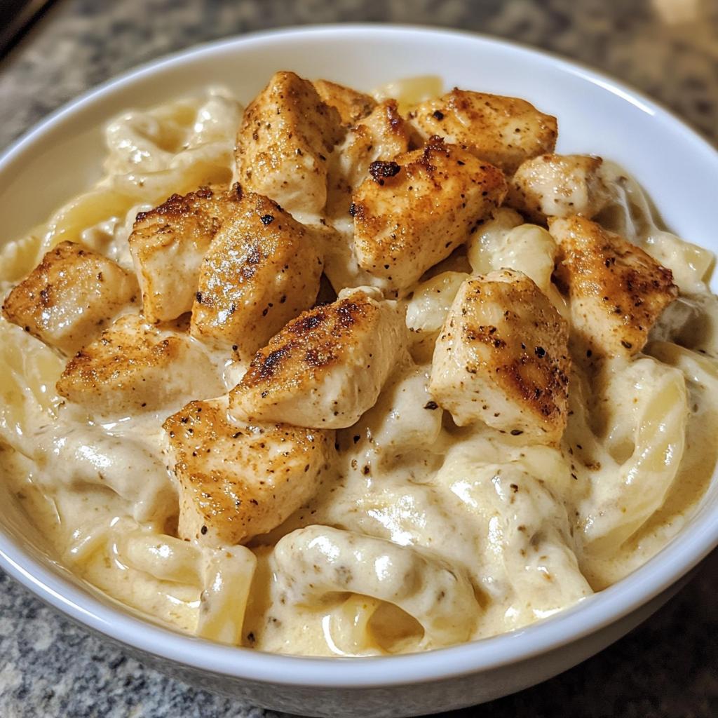 creamy cajun chicken twisted pasta with mozzarella alfredo
