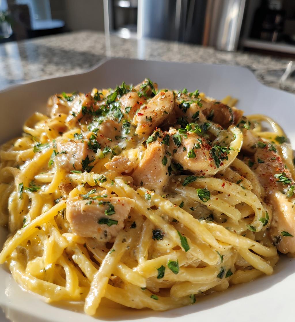 creamy chicken pasta - detail 1