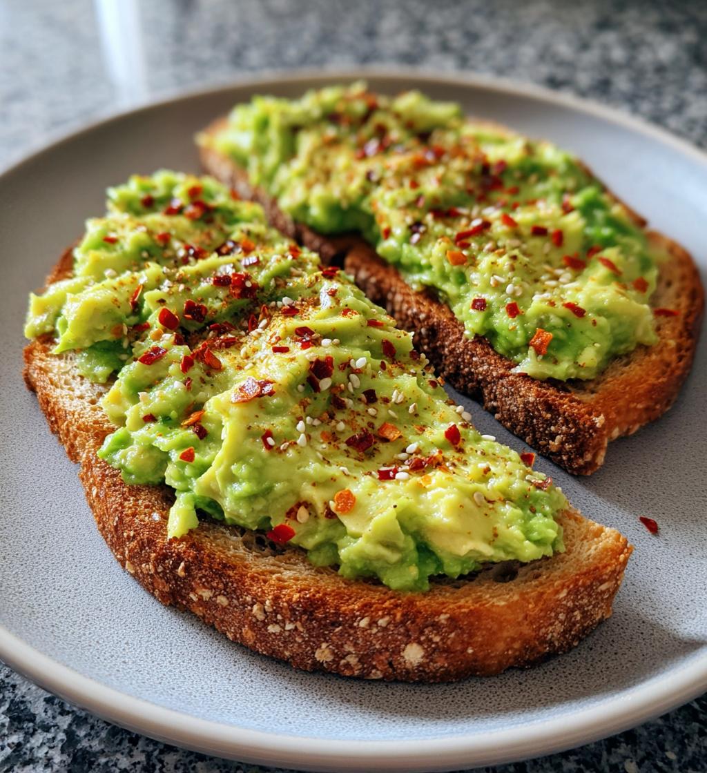 creamy spicy avocado toast - detail 1
