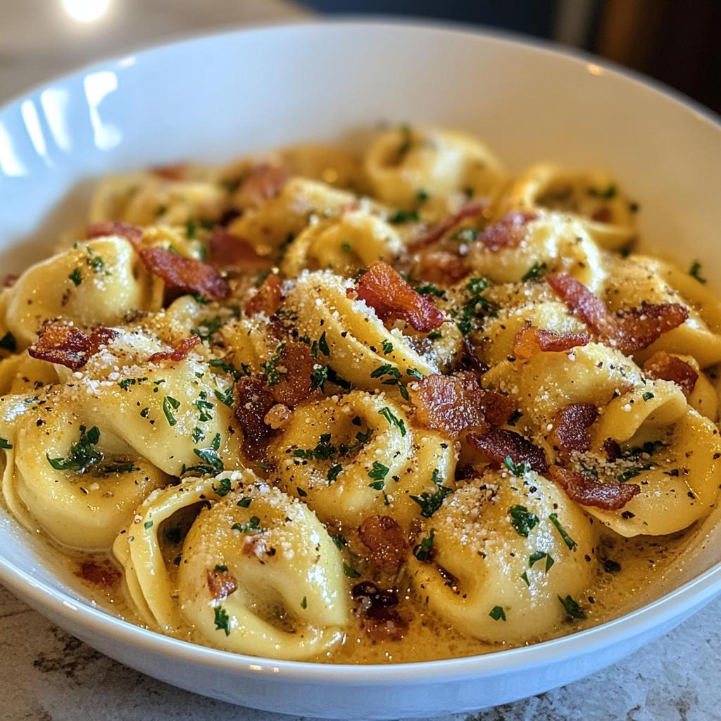 creamy tortellini carbonara - detail 1