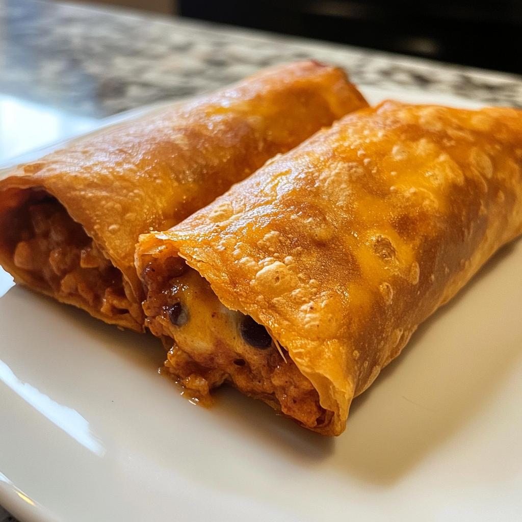 crispy spicy mexican chicken chimichangas - detail 1