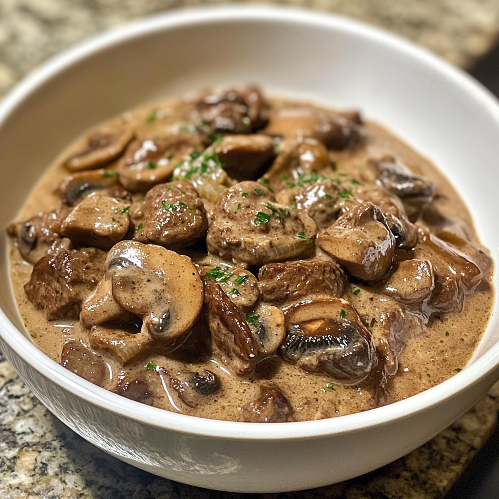 dutch oven beef stroganoff - detail 1