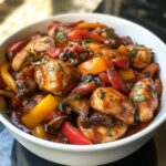 easy chicken cacciatore with red wine mushrooms and bell peppers recipe
