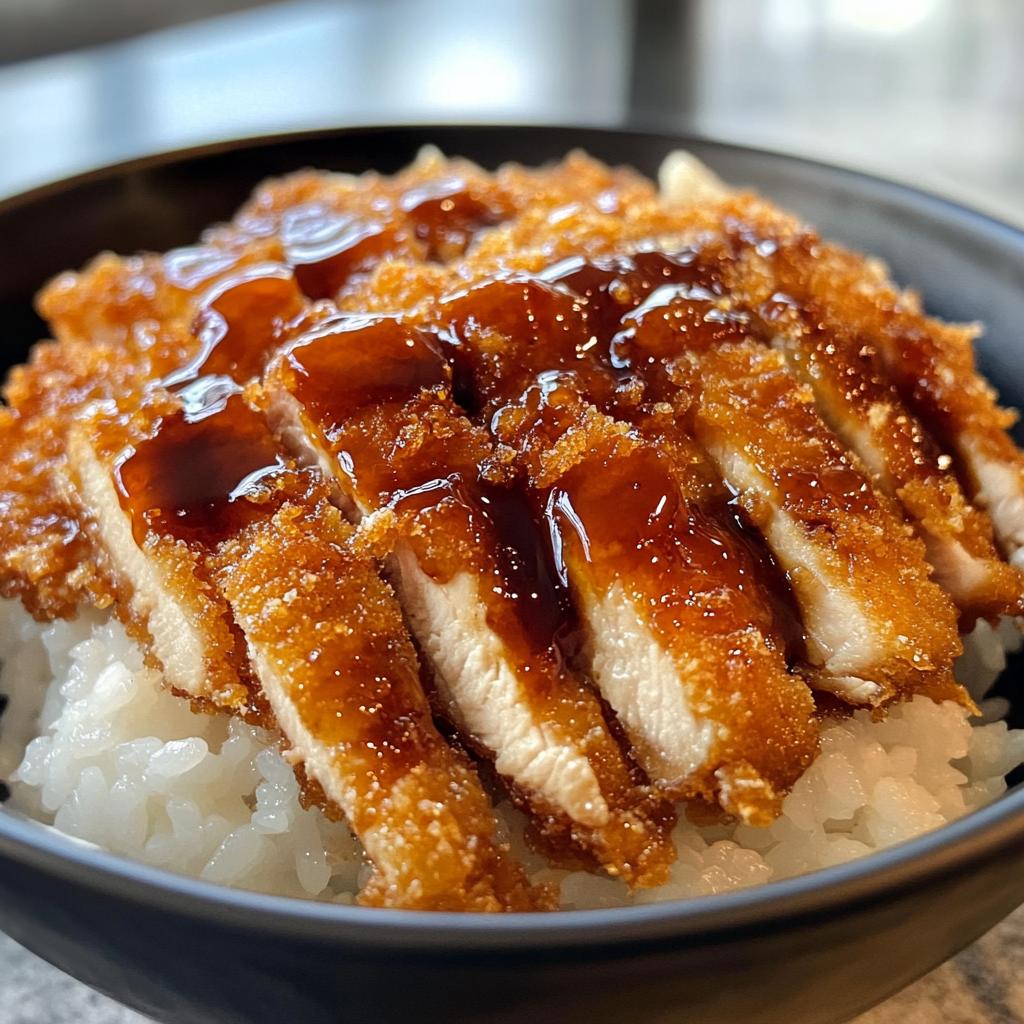 flavorful katsu donburi with sweet savory tonkatsu glaze