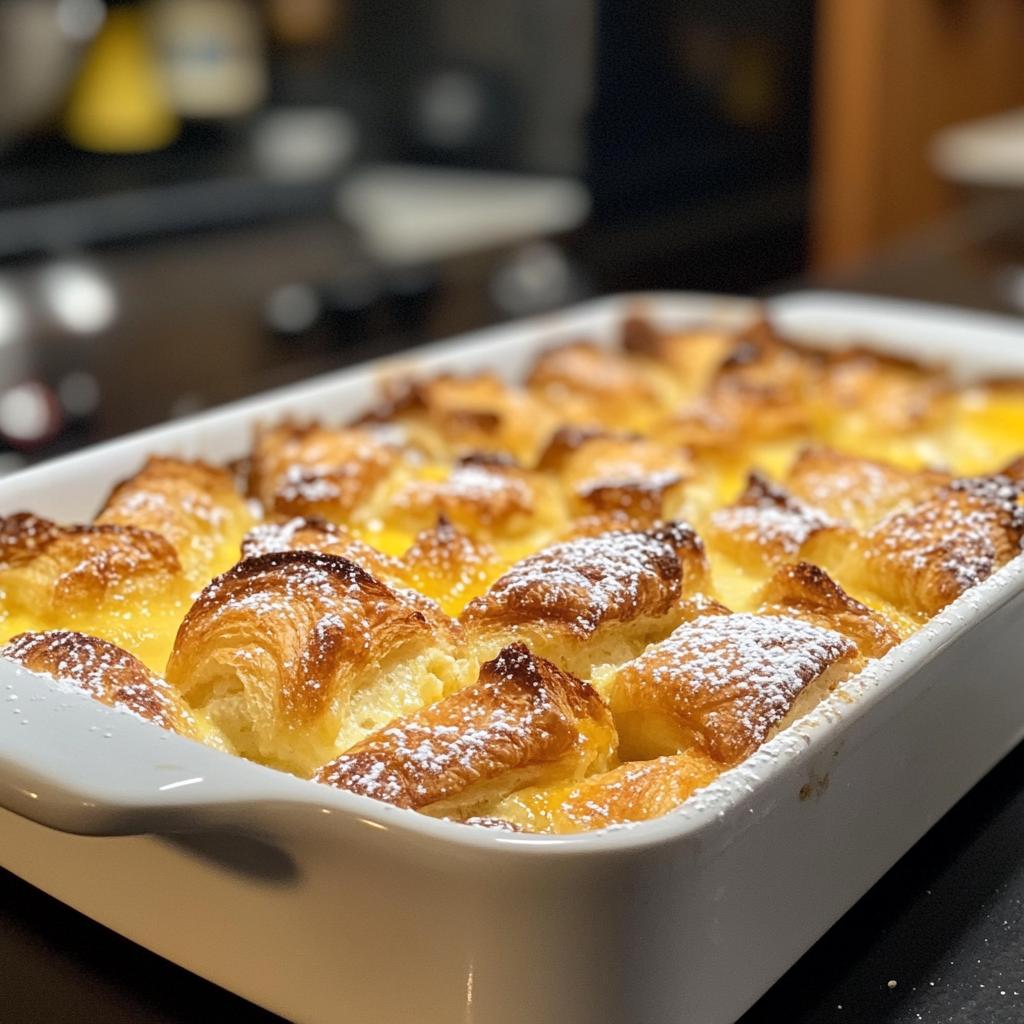 french toast casserole with croissant