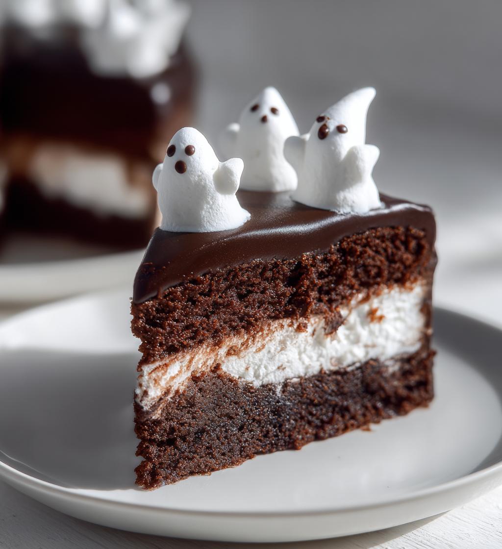 ghost cake with meringue ghosts buttercream frosting and chocolate ganache recipe