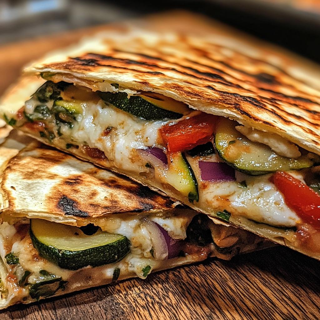 grilled mediterranean veggie quesadillas