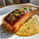 grilled salmon with creamy dijon mustard sauce