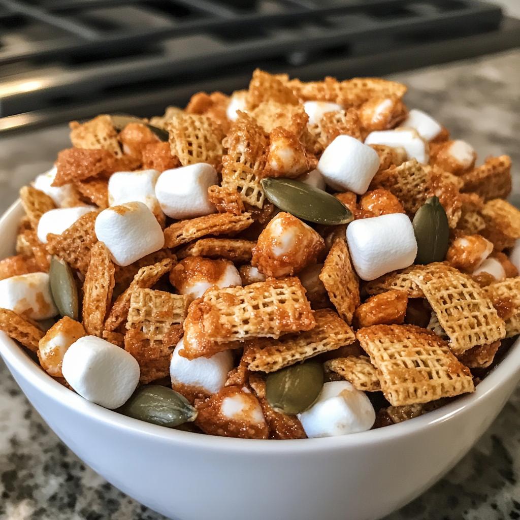 halloween pumpkin spiced chex mix recipe