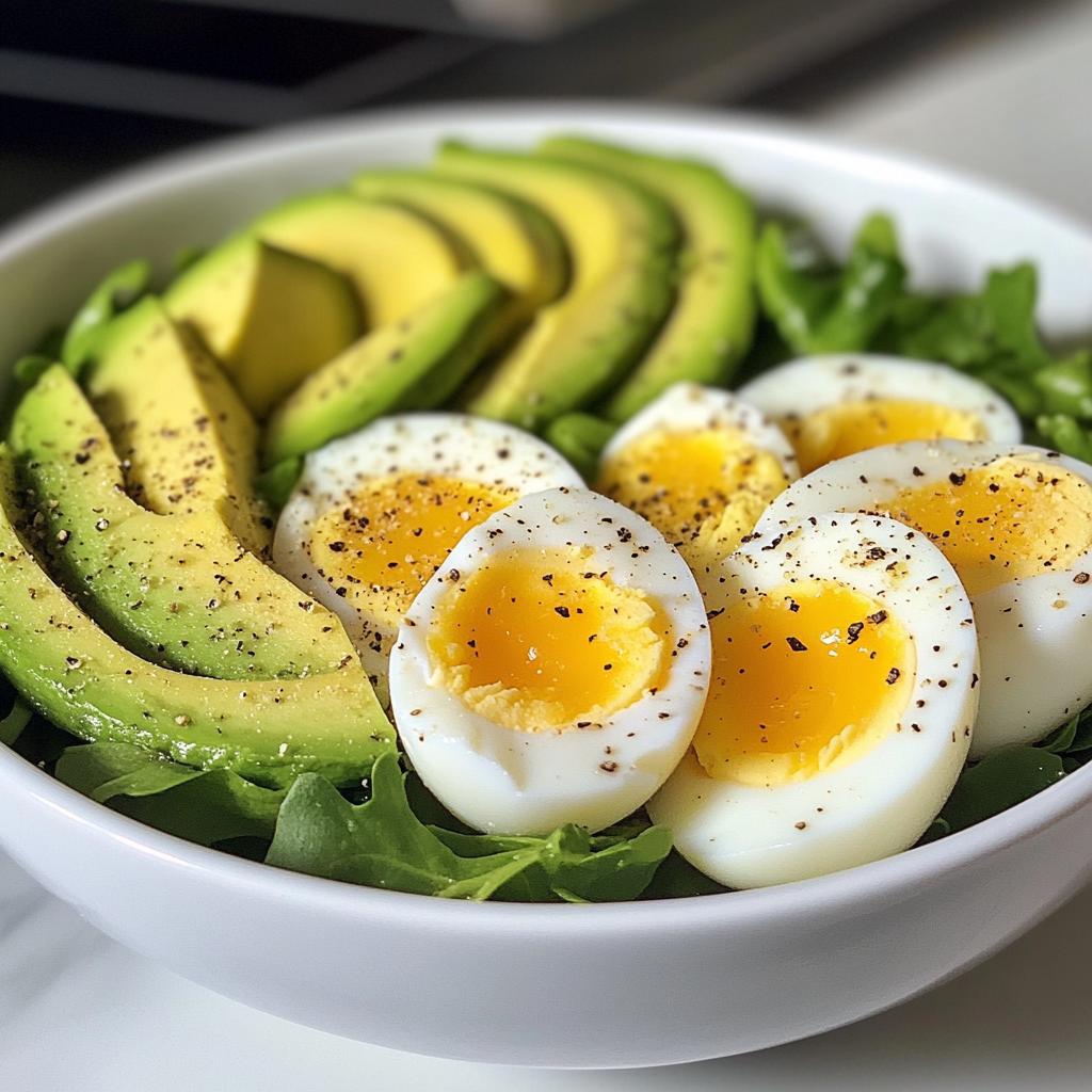 hard boiled egg and avocado bowl