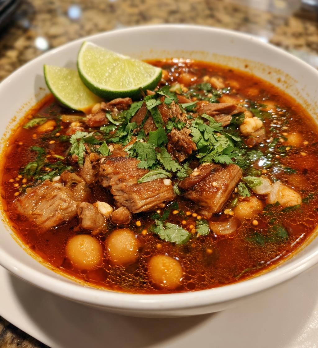 hearty pork pozole with chiles and hominy recipe